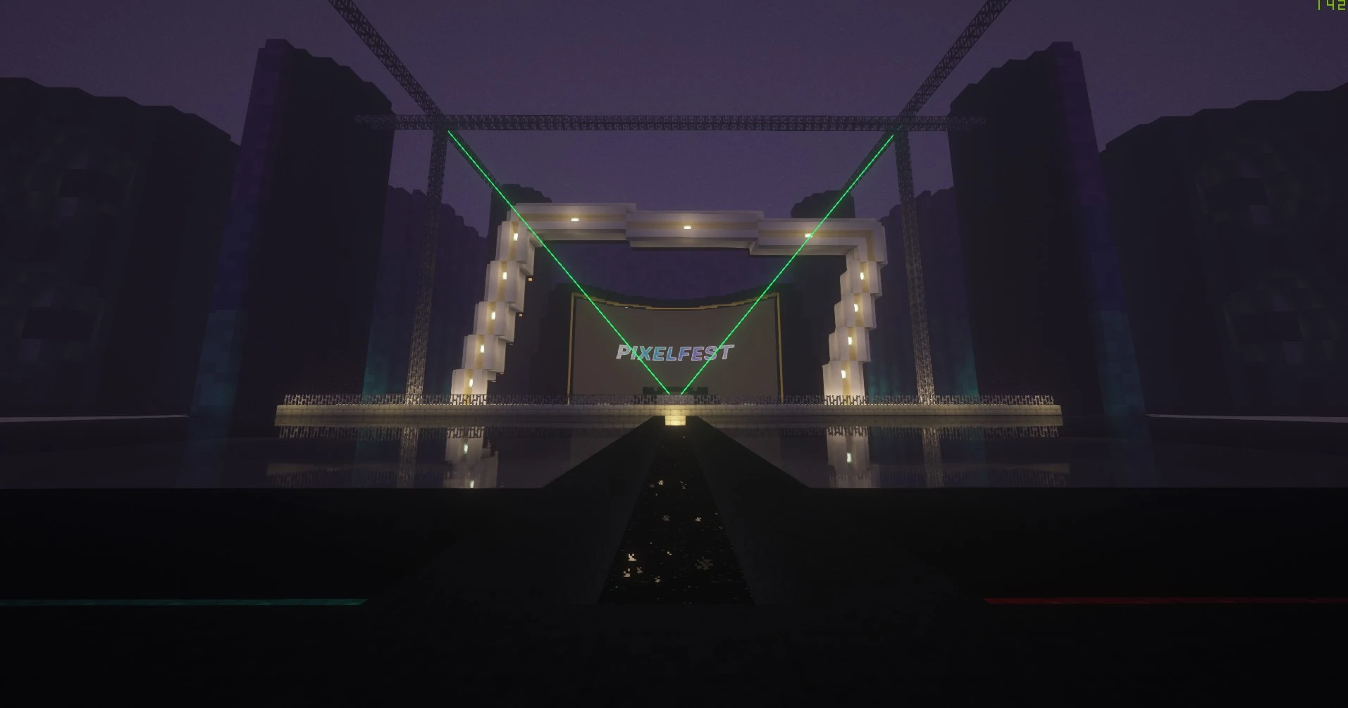 A picture of the custom made lasers on the pixelfest server